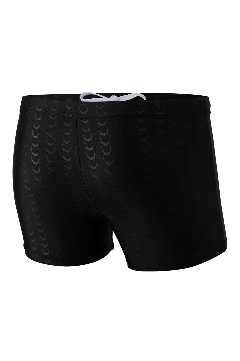 Men's Boxer Swim Shorts with Black Sharkskin Print