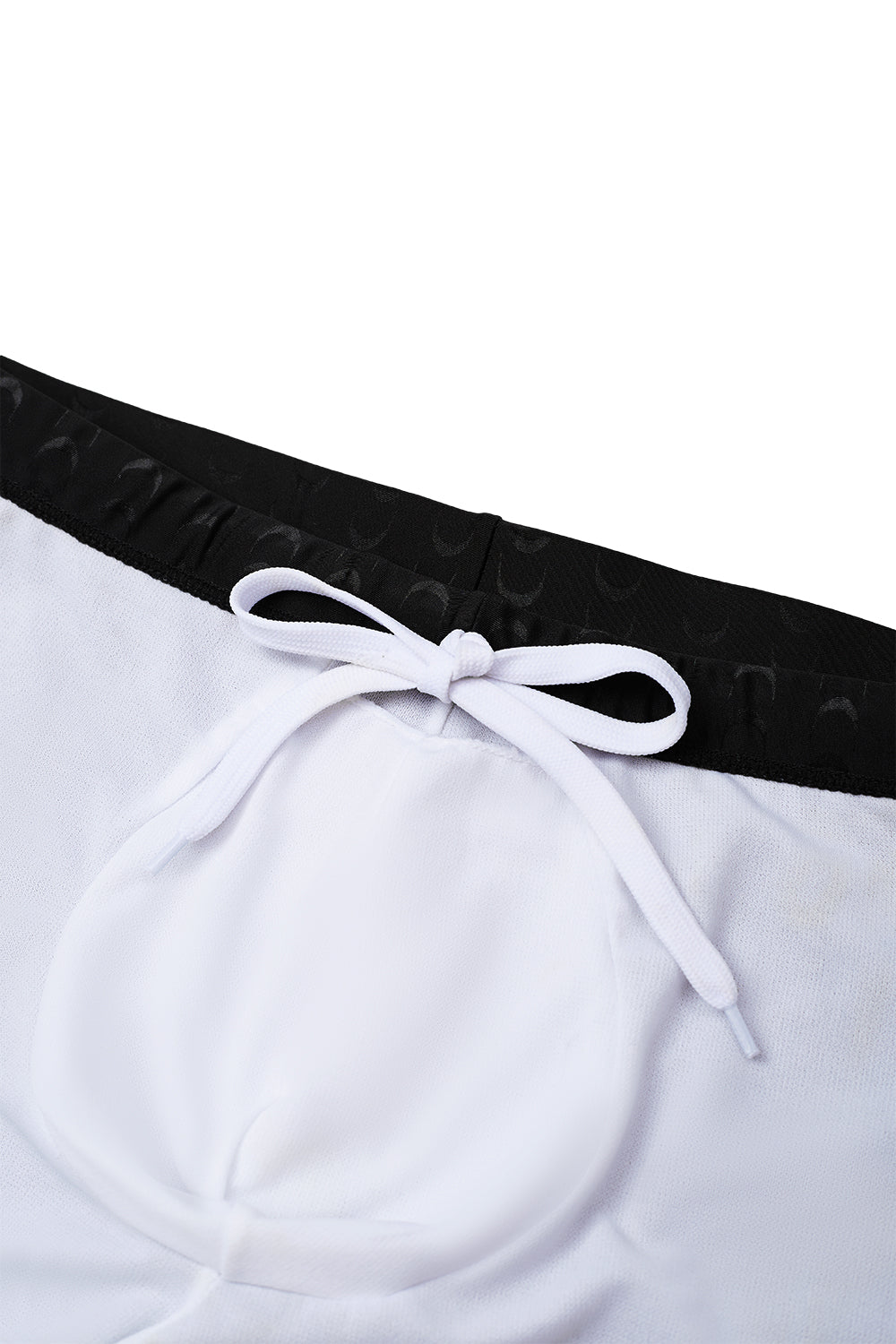 Men's Boxer Swim Shorts with Black Sharkskin Print