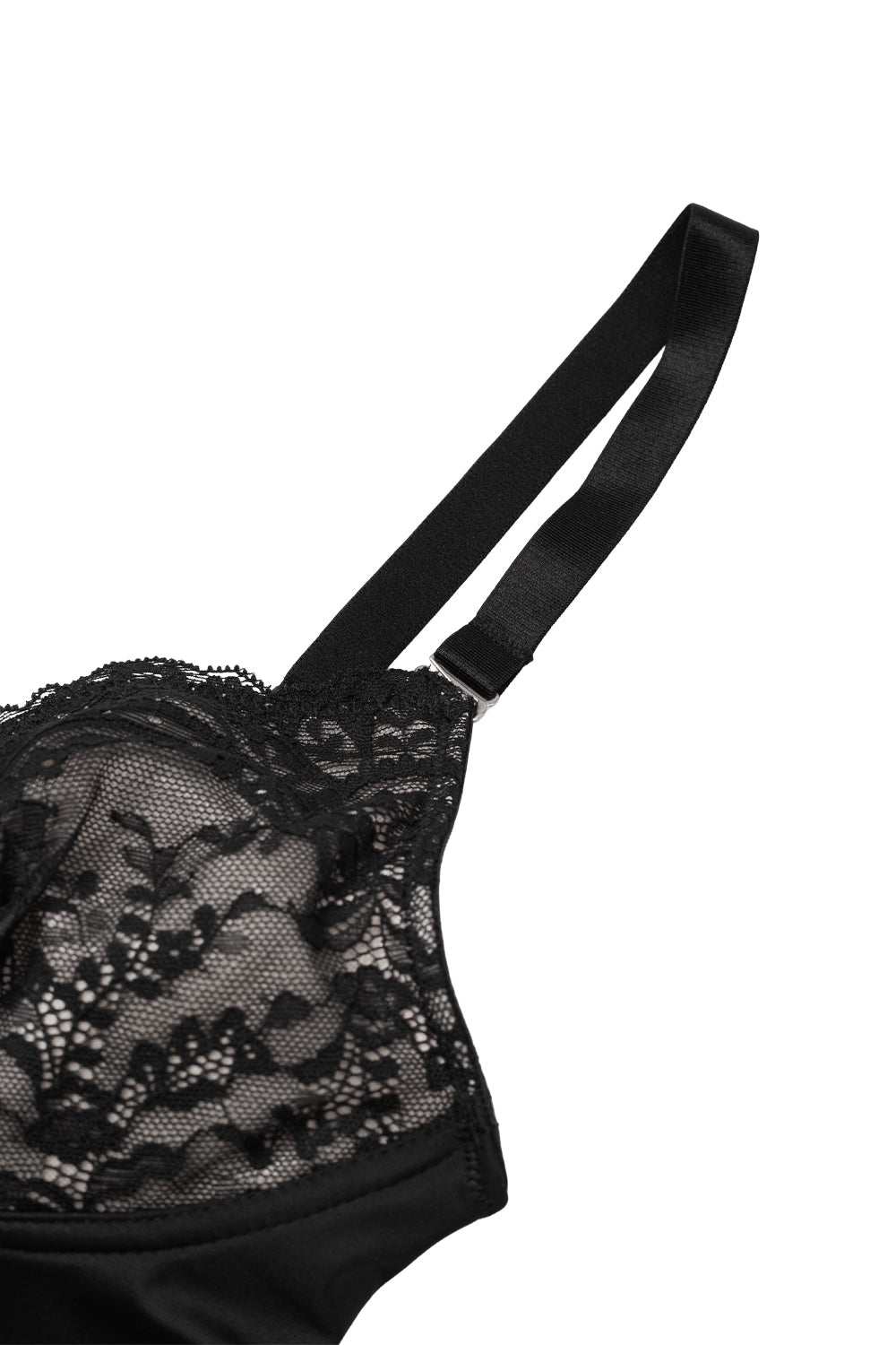 Lace One - piece Body Shaper with Abdominal Control and Adjustable Shoulder Straps