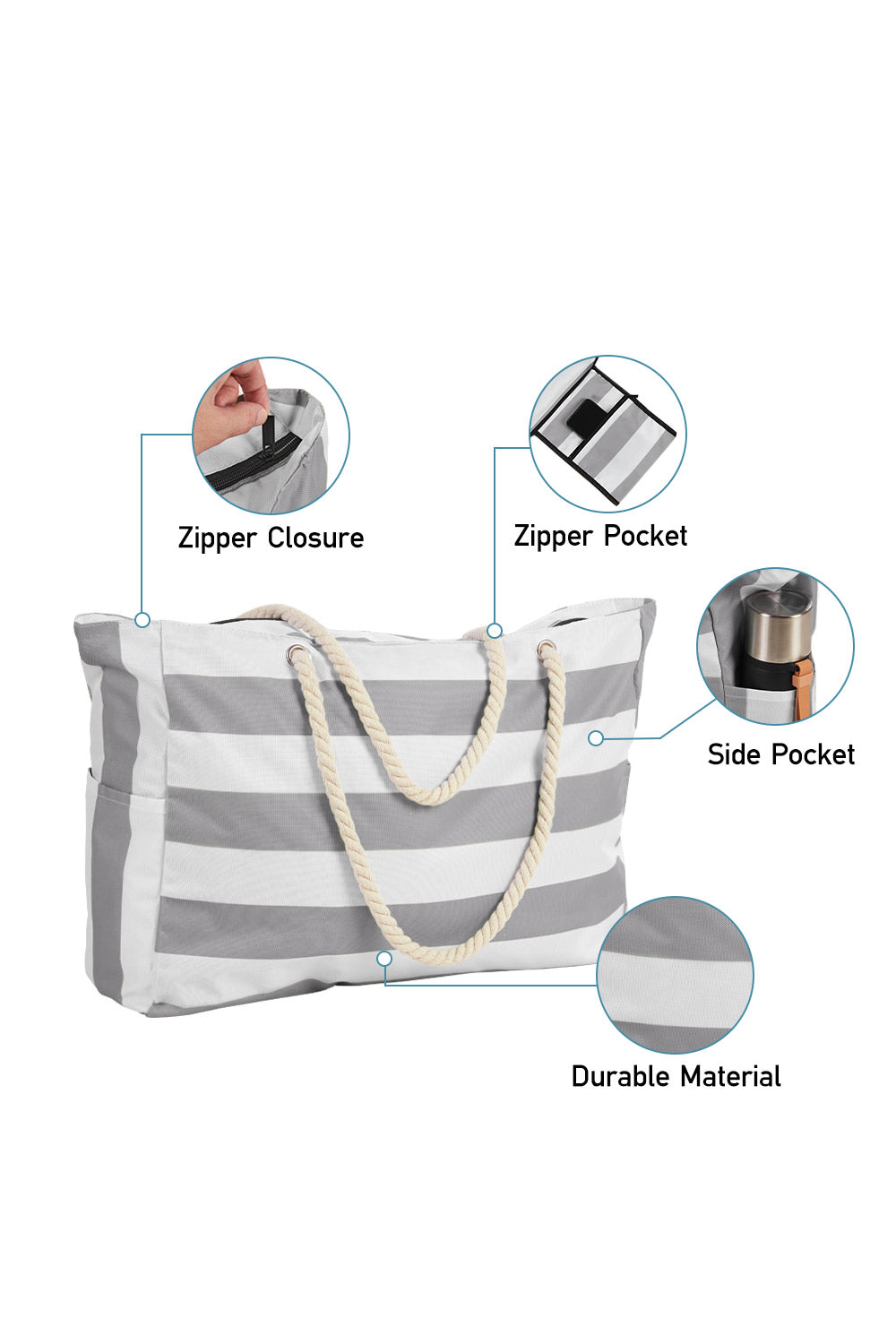 Polyester Large Capacity Tote Bag Beach Bag