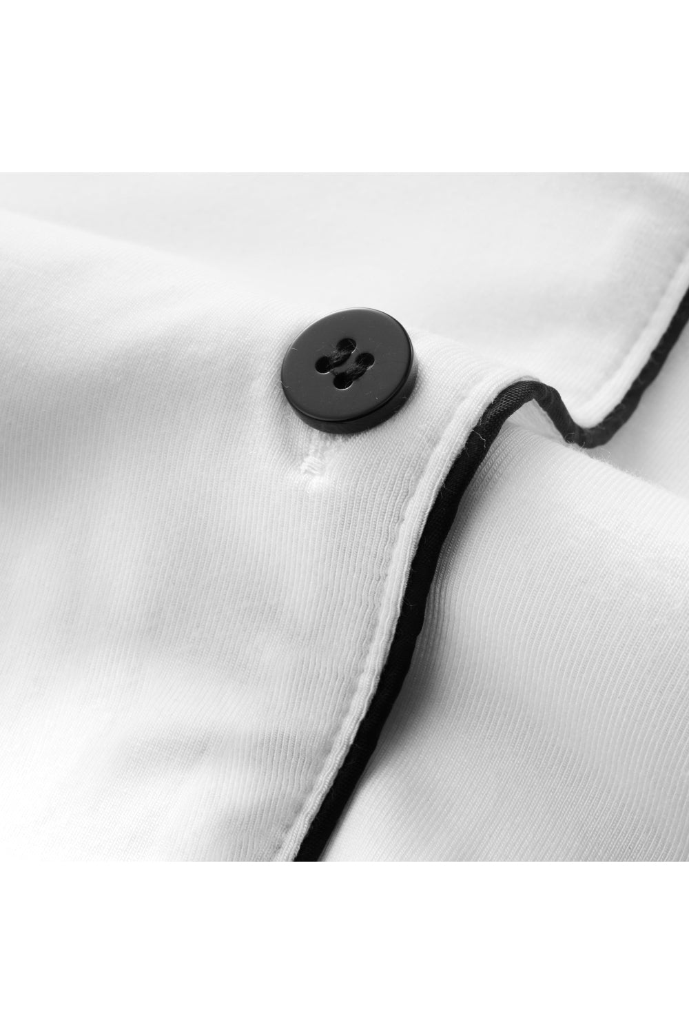 Long - Sleeved Top and Trousers Pajama Set with Open - Collar and Button - Front Design