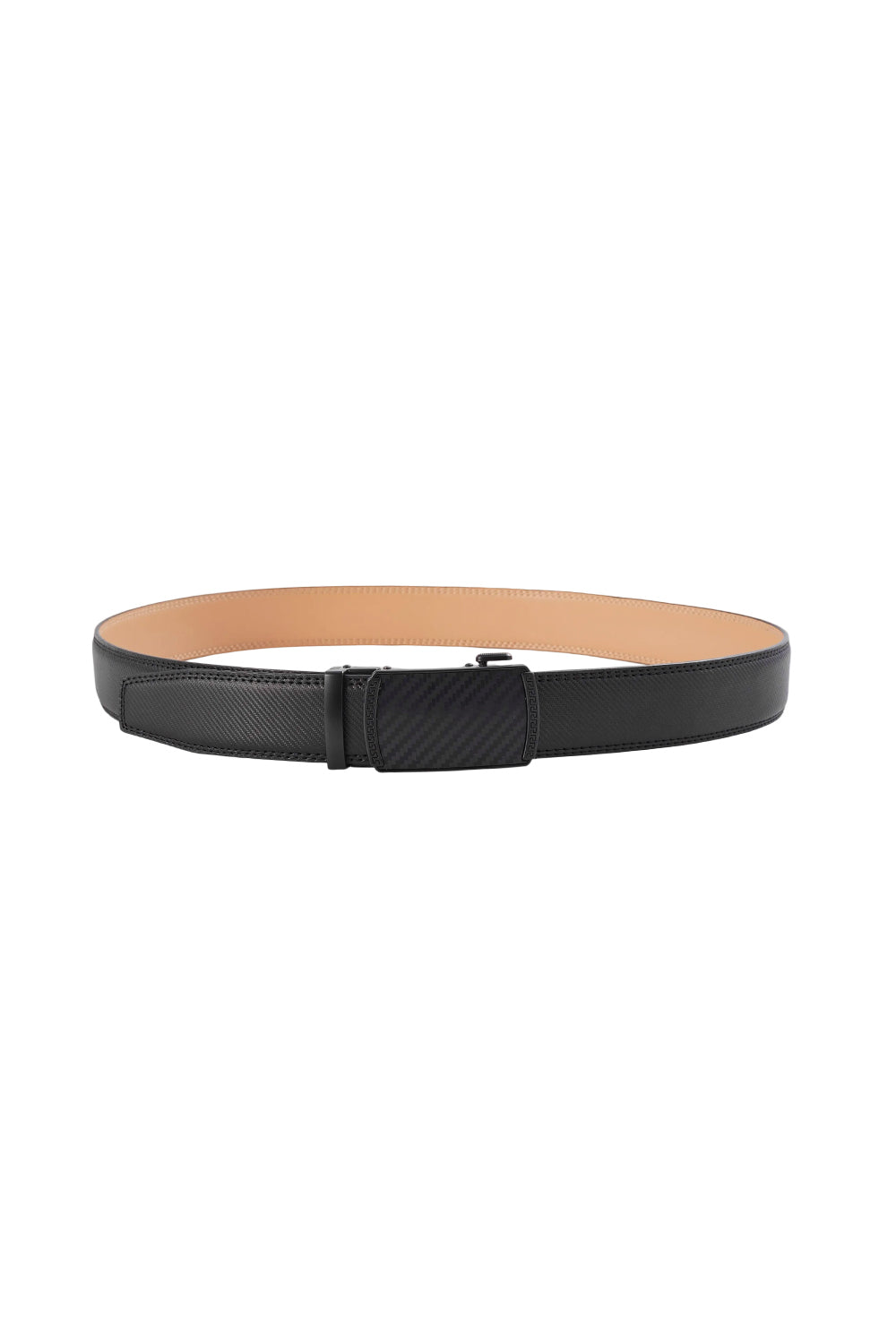Automatic Buckle Belt with Small Mat Weave Pattern
