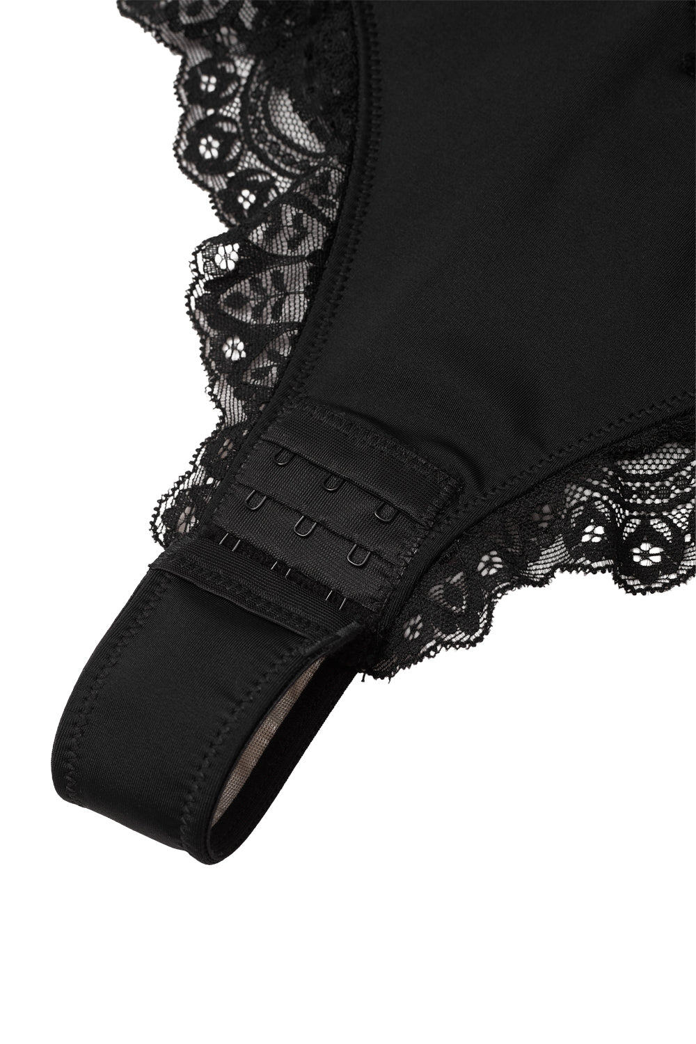 Lace One - piece Body Shaper with Abdominal Control and Adjustable Shoulder Straps