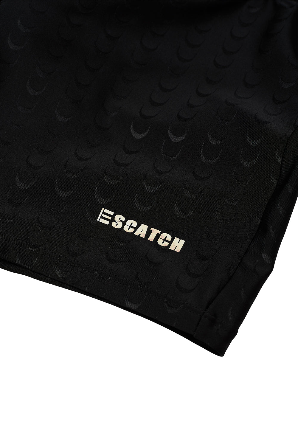 Men's Boxer Swim Shorts with Black Sharkskin Print