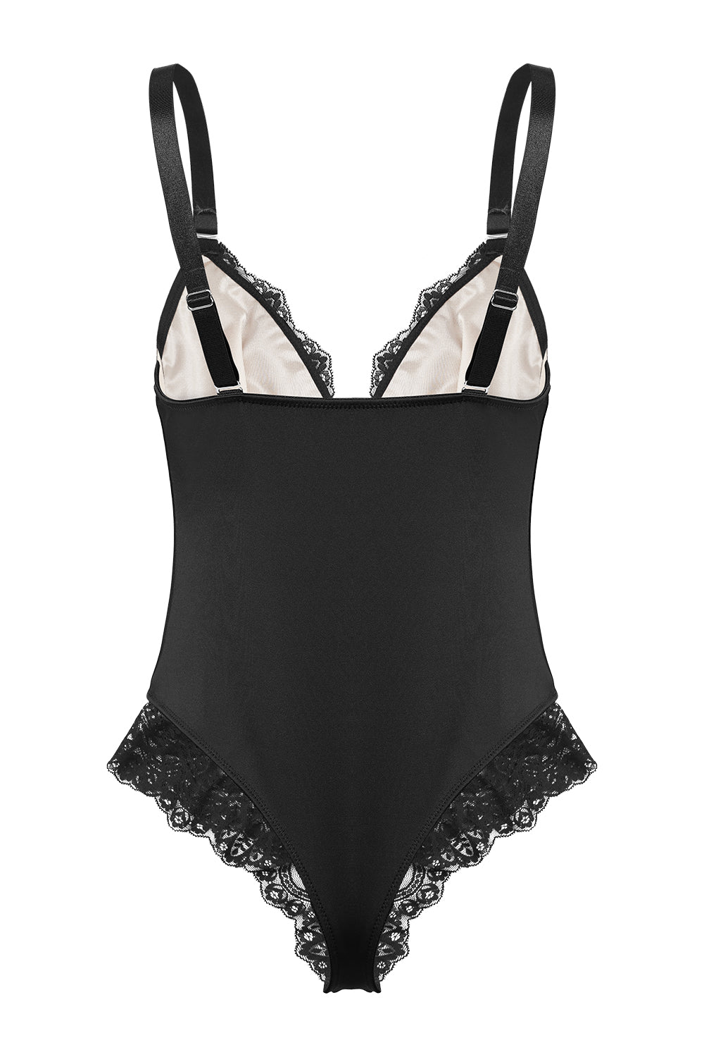 Lace One - piece Body Shaper with Abdominal Control and Adjustable Shoulder Straps