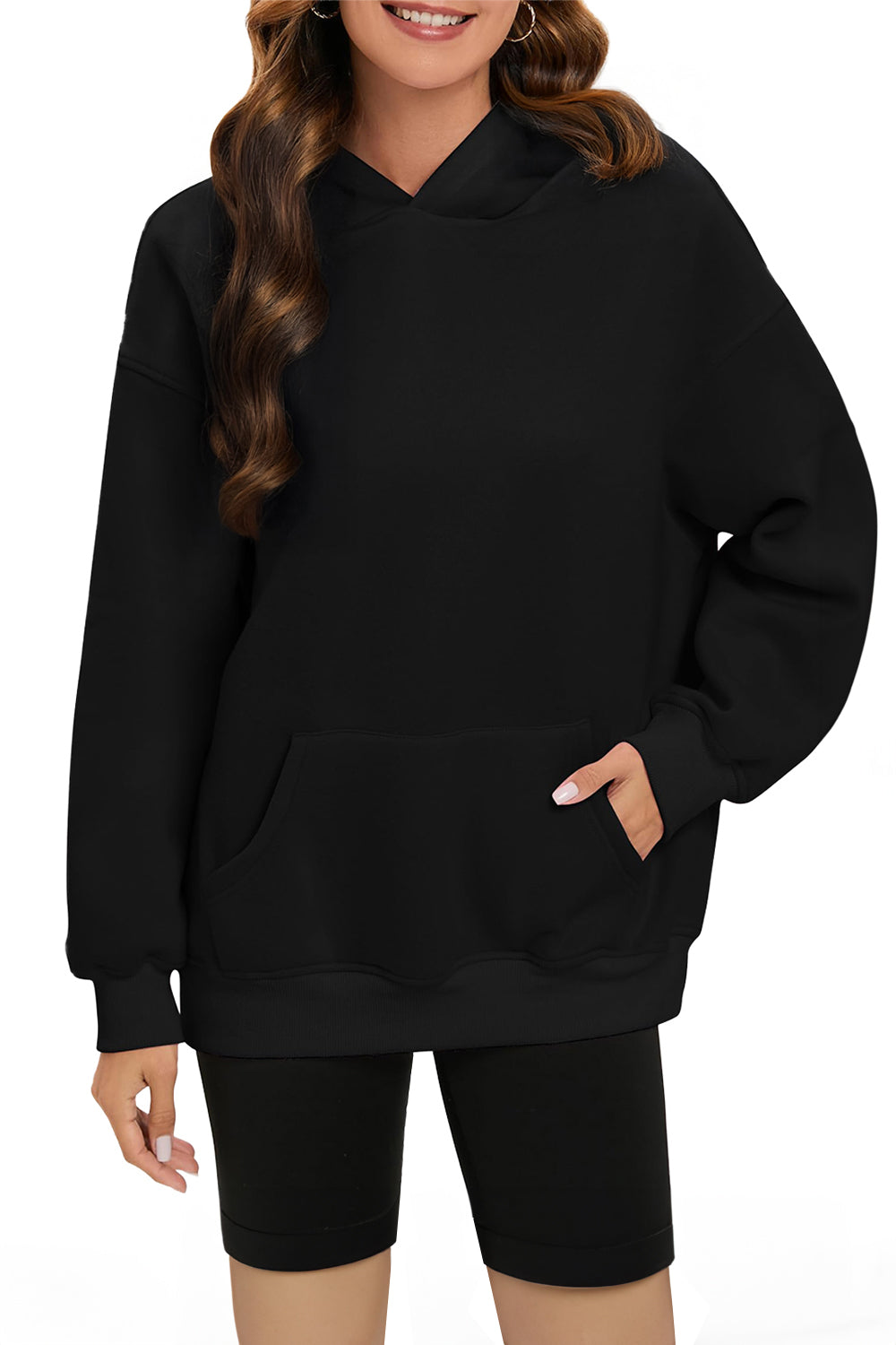 Hooded sweatshirt with a loose and casual design