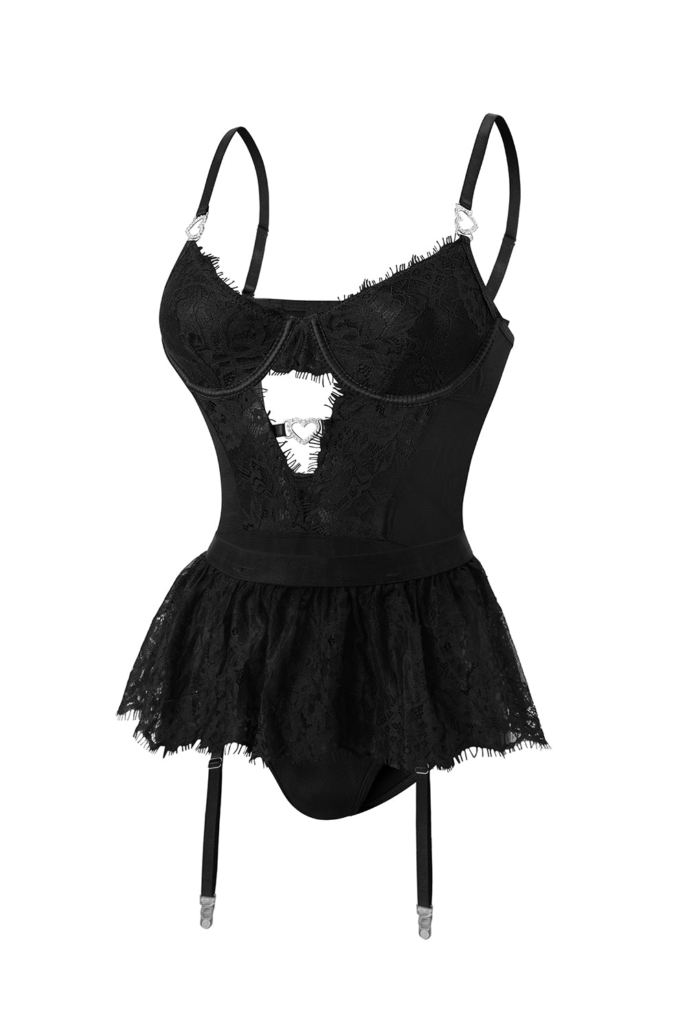 Sexy Bodysuit Lingerie Set with Garter Belt