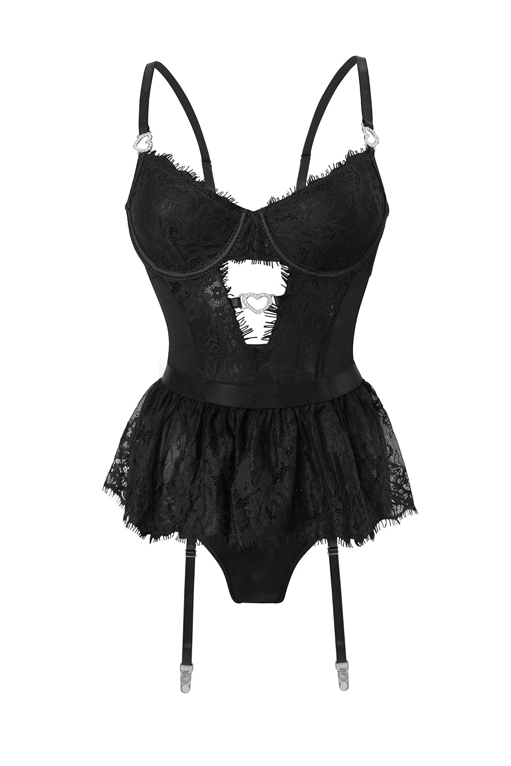Sexy Bodysuit Lingerie Set with Garter Belt