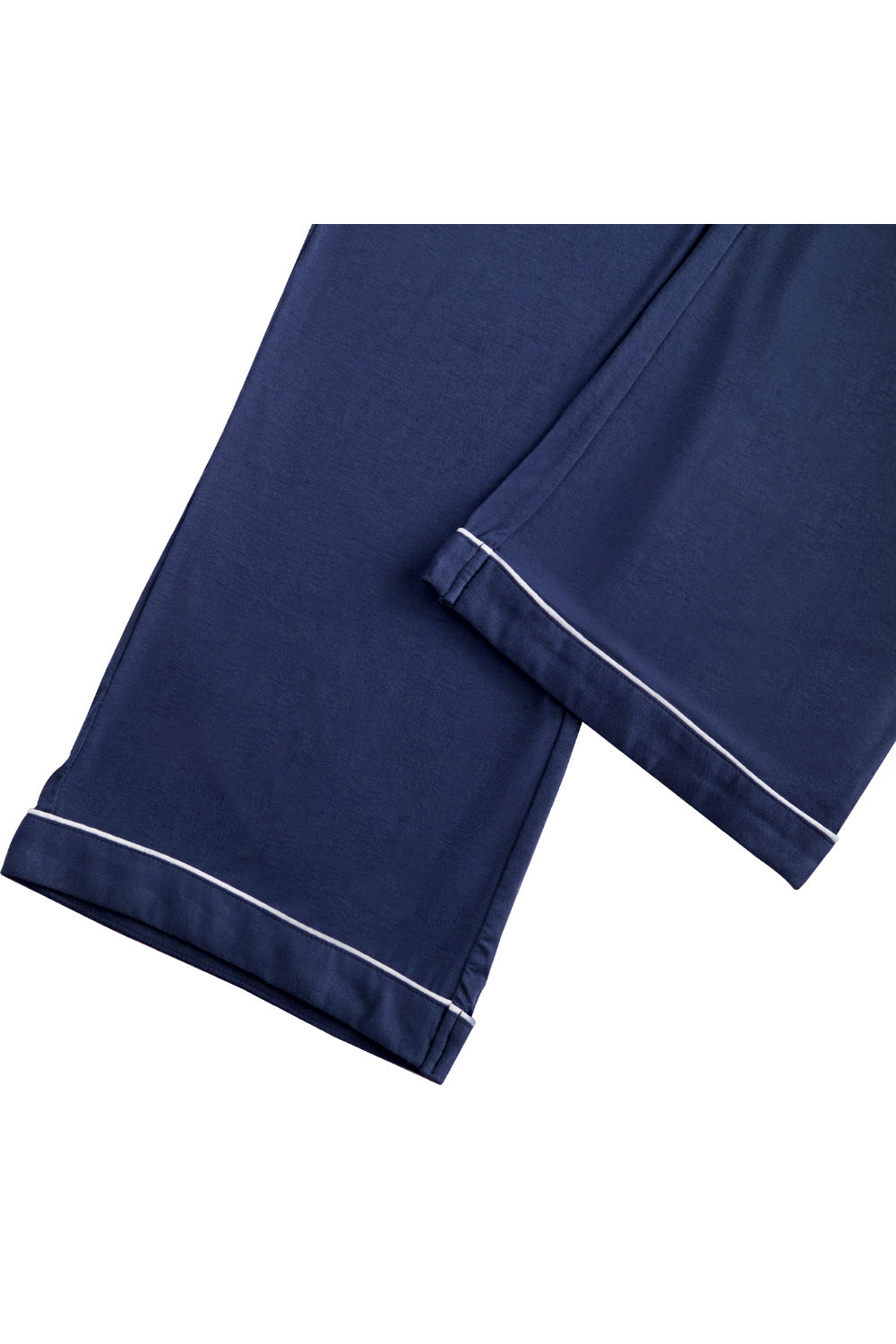Long - Sleeved Top and Trousers Pajama Set with Open - Collar and Button - Front Design