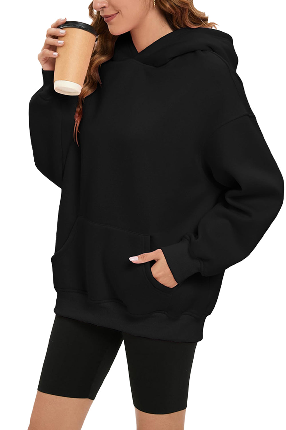 Hooded sweatshirt with a loose and casual design