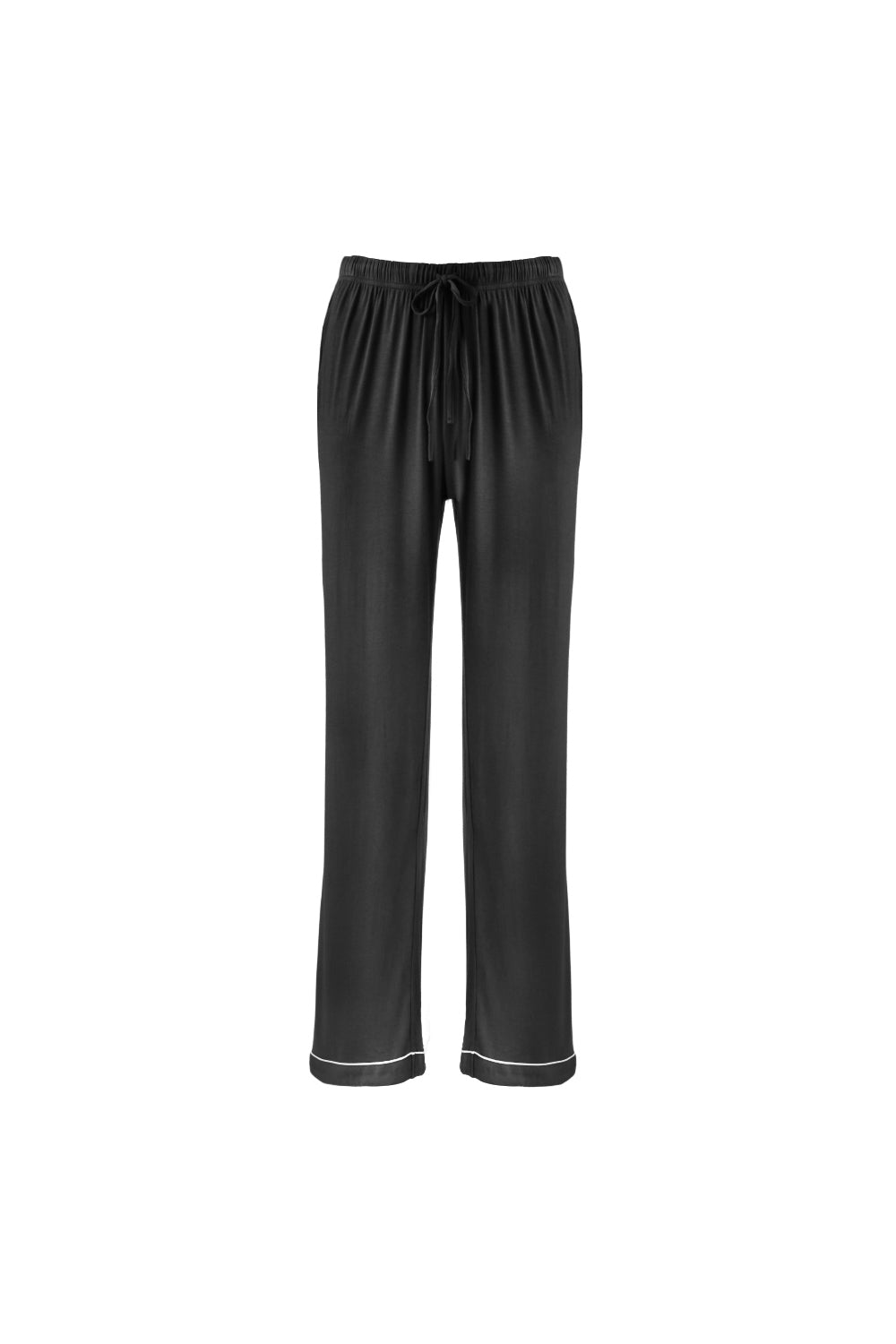 Long - Sleeved Top and Trousers Pajama Set with Open - Collar and Button - Front Design