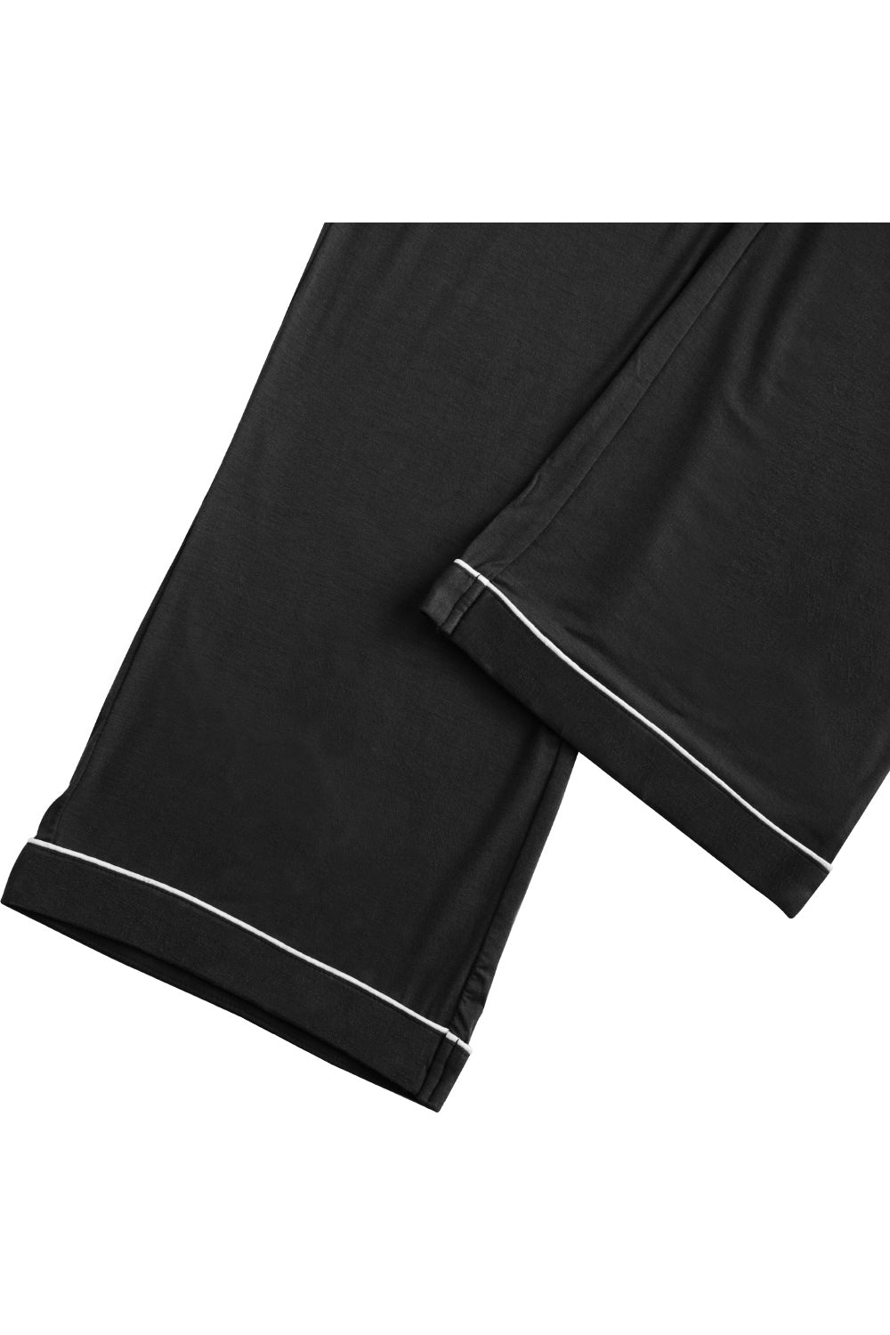 Long - Sleeved Top and Trousers Pajama Set with Open - Collar and Button - Front Design