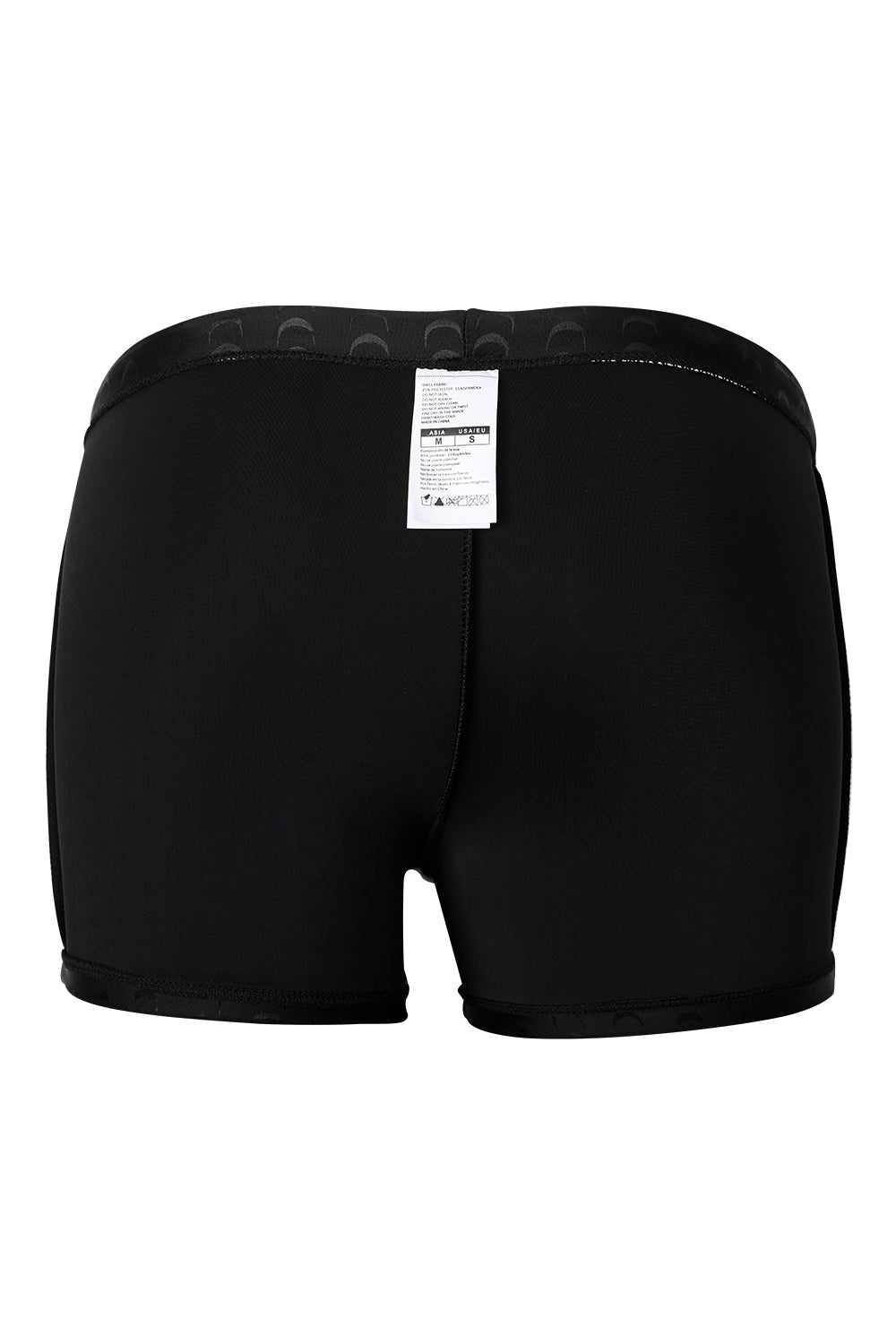 Men's Boxer Swim Shorts with Black Sharkskin Print