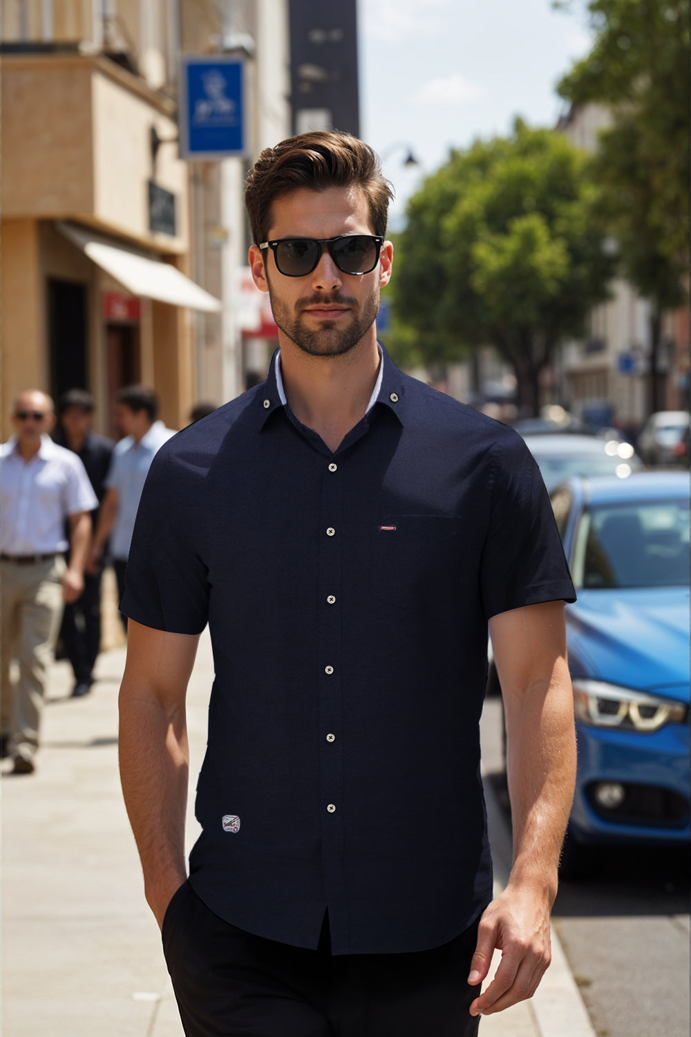 Pure Cotton Oxford Shirts in Solid Color
