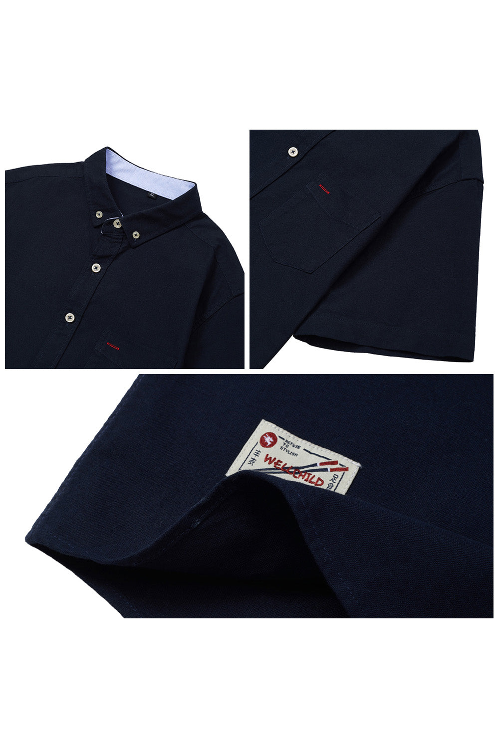 Pure Cotton Oxford Shirts in Solid Color