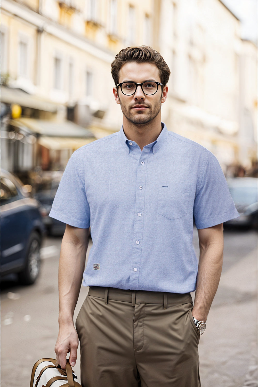 Pure Cotton Oxford Shirts in Solid Color