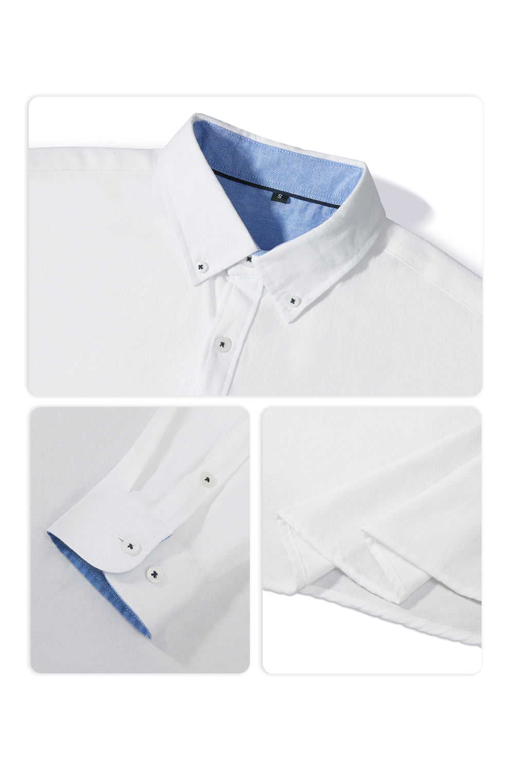 lim Fit Long Sleeve Shirts with Button - down Collar