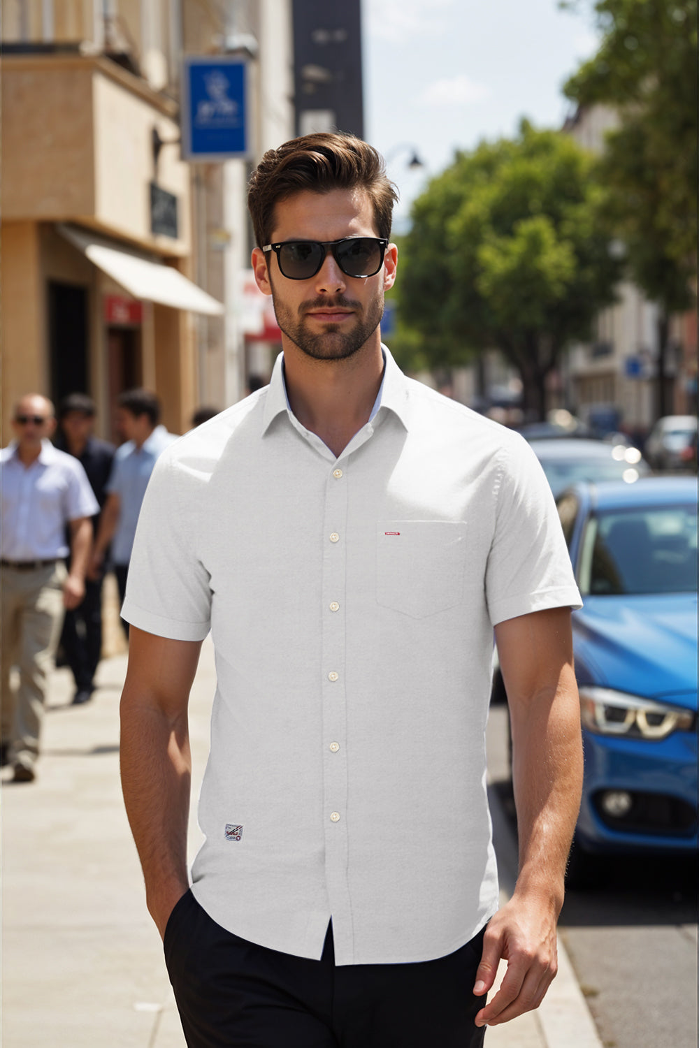 Pure Cotton Oxford Shirts in Solid Color