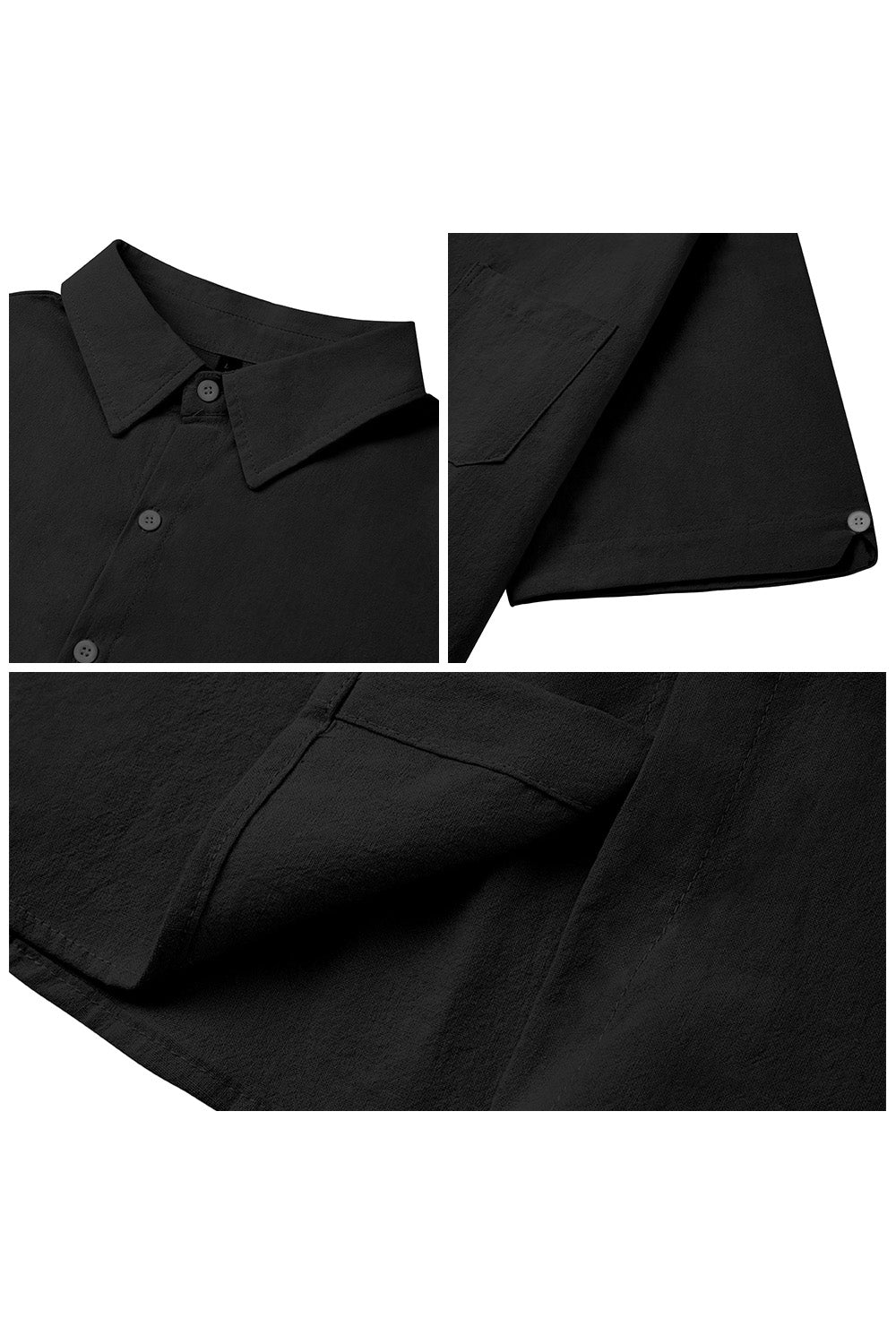 Men's  Cotton Short sleeve Shirt in Solid Color