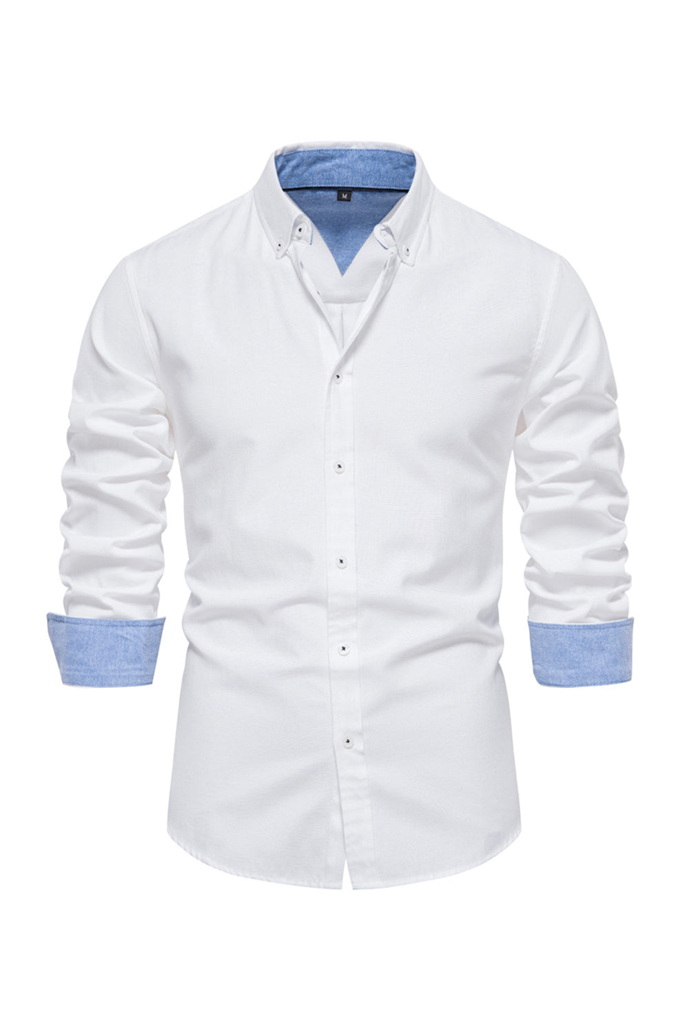 lim Fit Long Sleeve Shirts with Button - down Collar