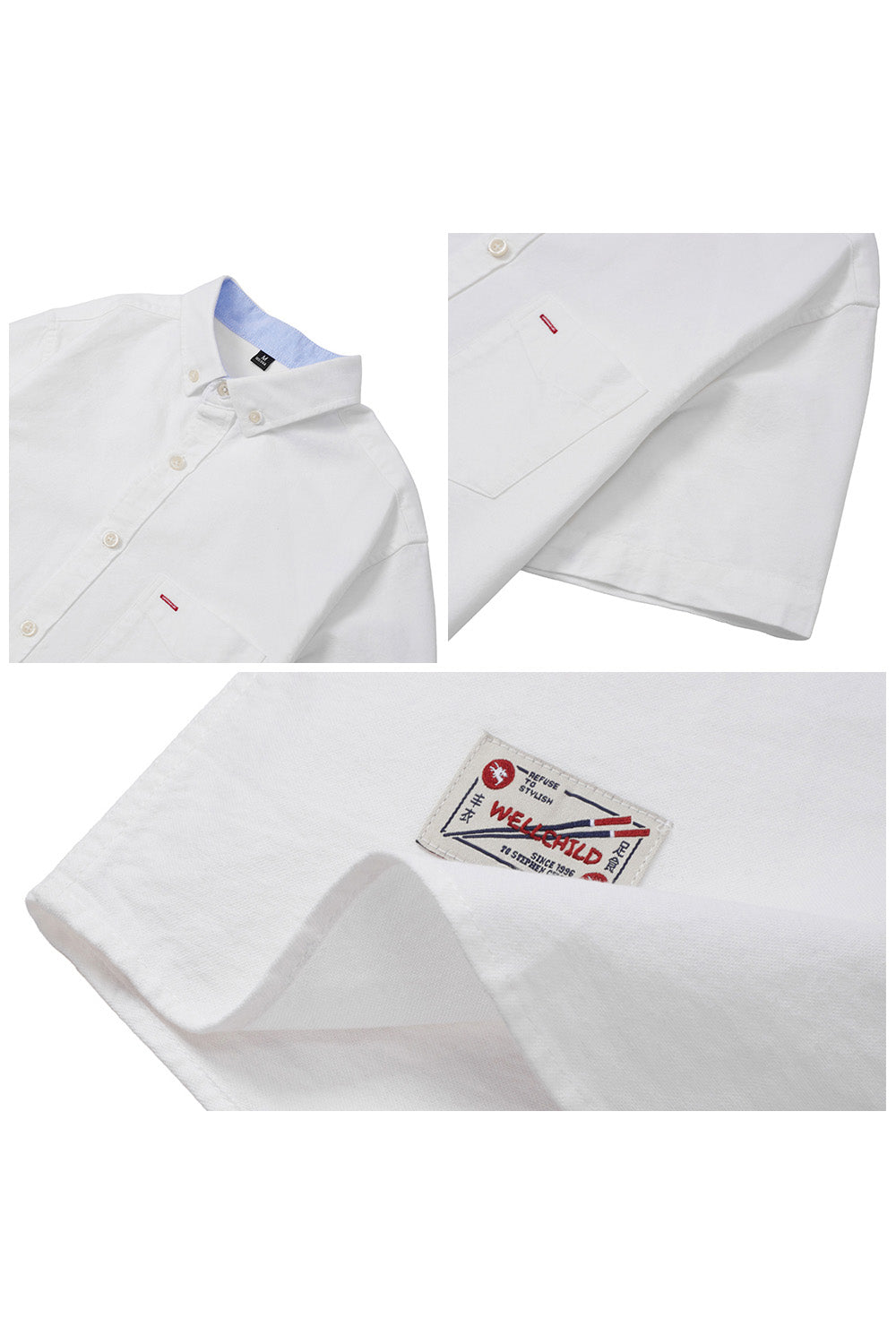 Pure Cotton Oxford Shirts in Solid Color