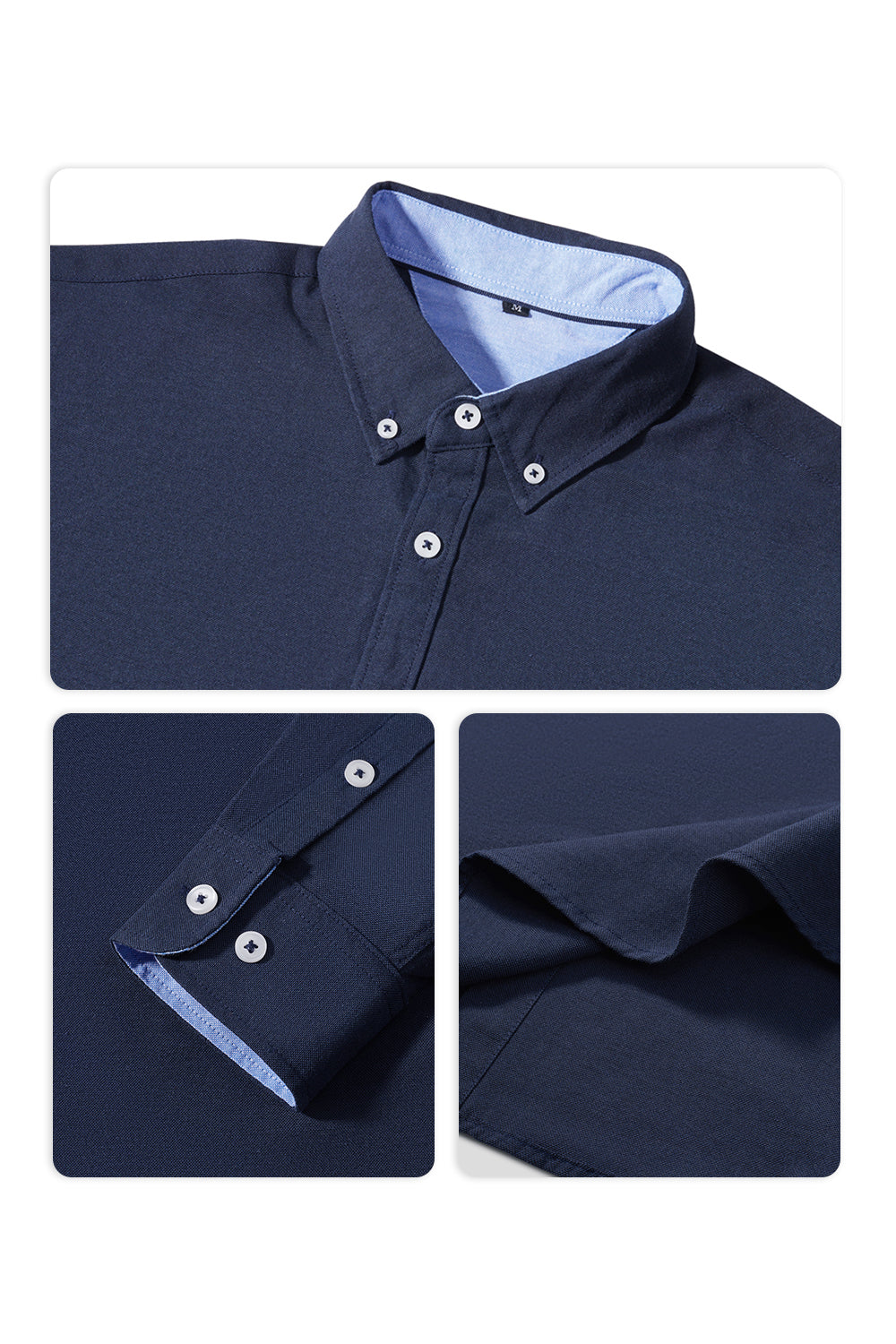 lim Fit Long Sleeve Shirts with Button - down Collar